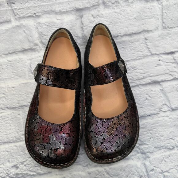 Alegria PAL-839 Paloma Metallic Black Stone Mary Jane Shoes Women EU 38 US 7.5 - Picture 2 of 11